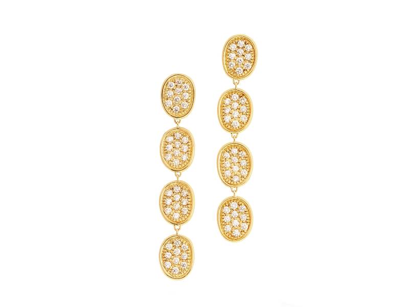 18KT YELLOW GOLD CHANDELIER EARRINGS WITH DIAMONDS LUNARIA ALTA MARCO BICEGO OB1813 B Y 2Y
