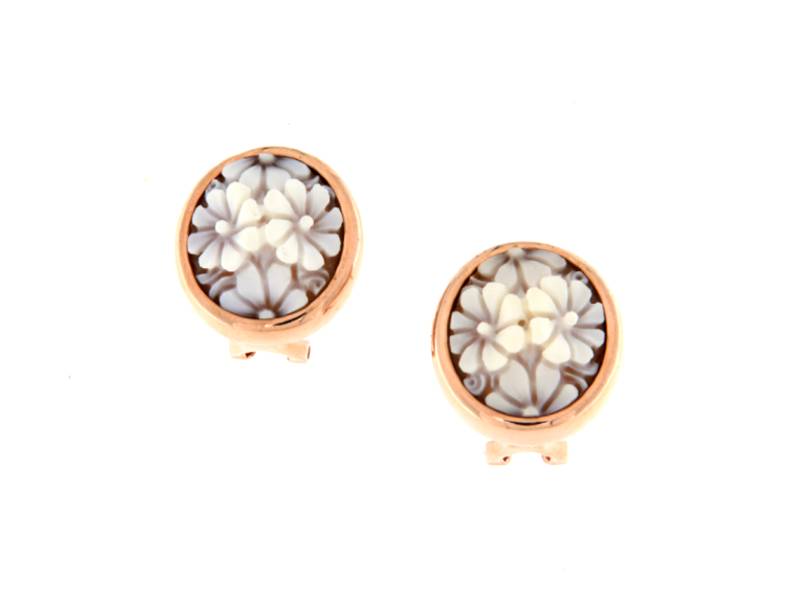 SILVER STUD EARRINGS WITH DAISIES CAMMEO ROMANTICA CAMEO ITALIANO O21-R