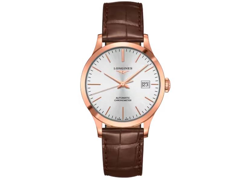 AUTOMATIC MEN'S WATCH ROSE GOLD/LEATHER  RECORD LONGINES L2.820.8.72.2