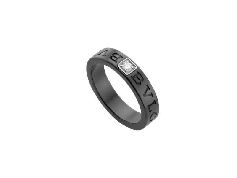 BLACK CERAMIC RING WITH DIAMOND BULGARI BULGARI BULGARI AN856655