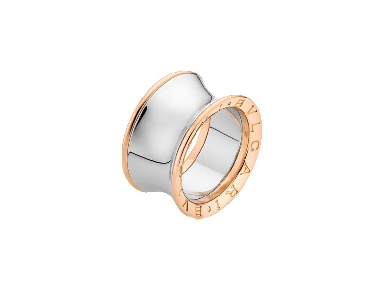 18KT PINK GOLD AND STEEL RING  ANISH KAPOOR BZERO1 BULGARI AN855685