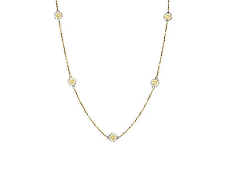 COLLANA ACCIAIO E ORO GIALLO TONDO BULGARI CL855504