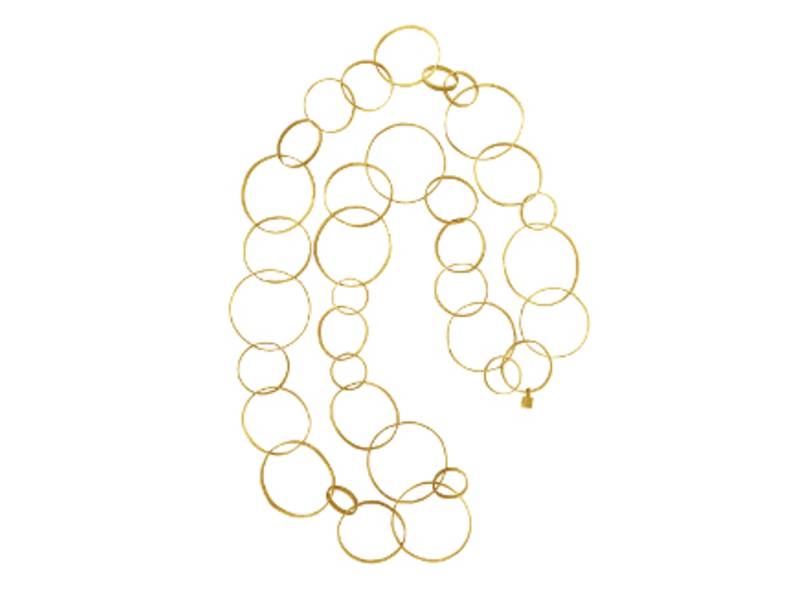 CIRCLE LONG NECKLACE IN GOLDEN SILVER CIRCLES DADA ARRIGONI DCI10CAAD