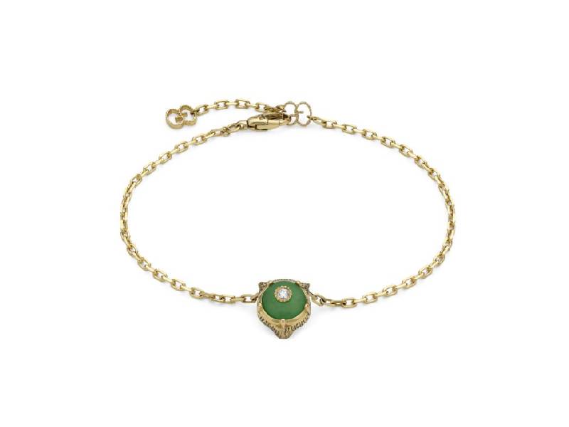 BRACCIALE ORO GIALLO CON GIADA VERDE E DIAMANTI LE MARCHÉ DES MERVEILLES GUCCI YBA502852001