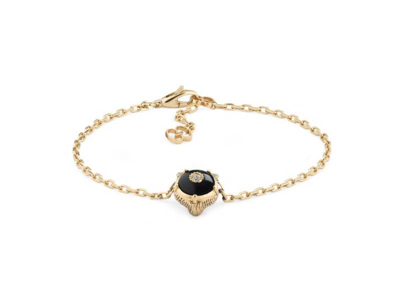 YELLOW GOLD BRACELET WITH ONYX AND DIAMONDS LE MARCHÉ DES MERVEILLES GUCCI YBA502852003