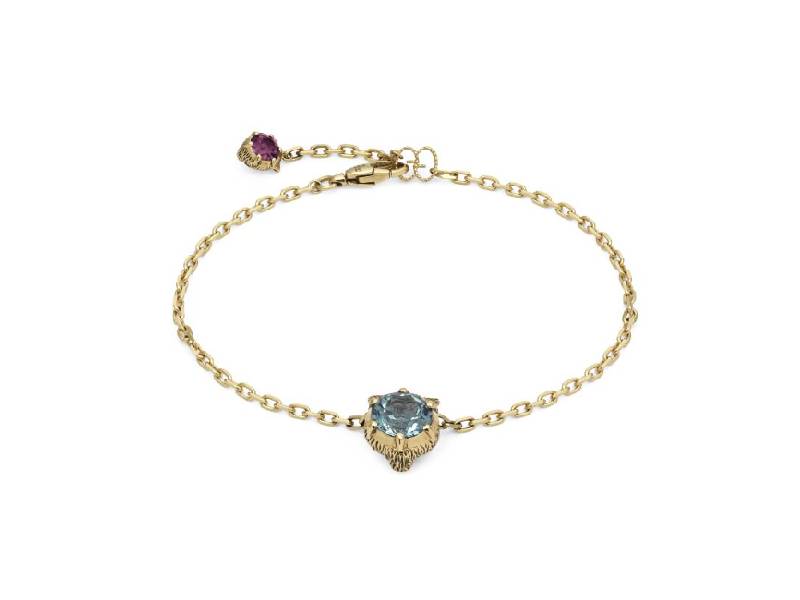 YELLOW GOLD BRACELET WITH AQUAMARINE, DIAMONDS AND TOURMALINE LE MARCHÉ DES MERVEILLES GUCCI YBA504606002