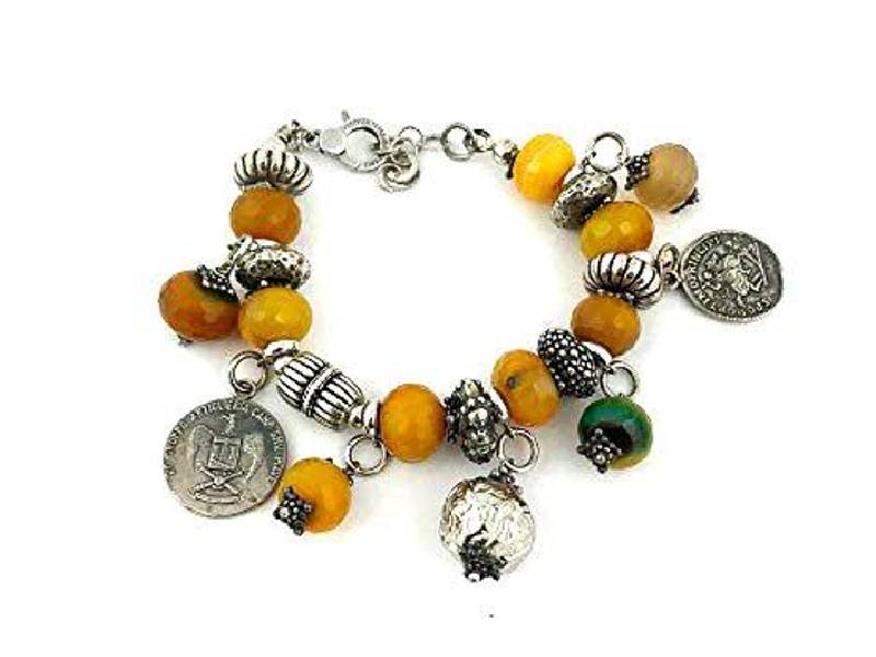 YELLOW JADE AND SILVER BRACELET GIOVANNI RASPINI 6936