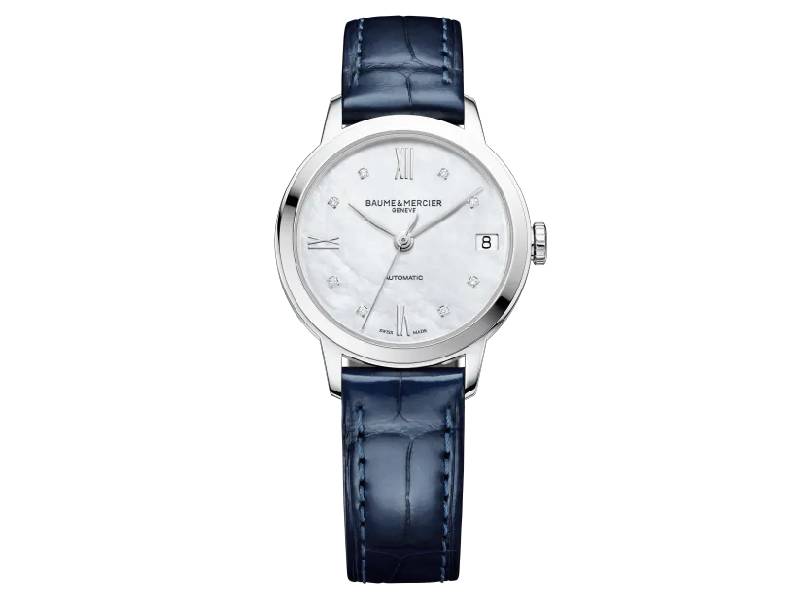 WOMEN'S WATCH AUTOMATIC STEEL/LEATHER WITH DIAMONDS CLASSIMA BAUME & MERCIER M0A10545