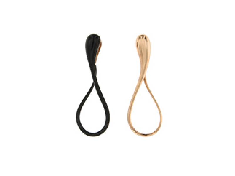 ROSE GOLD AND BLACK ENAMEL EARRINGS ELIKA DADA ARRIGONI DEK14ORRRTN