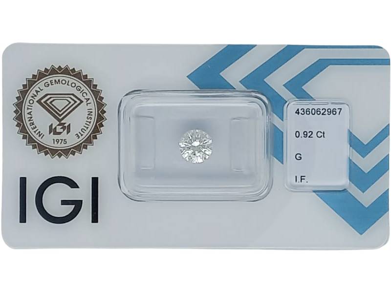 INVESTMENT DIAMOND IGI 0.92CT G IF