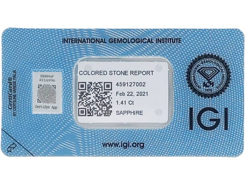 BLISTER SAPPHIRE IGI 1.41CT