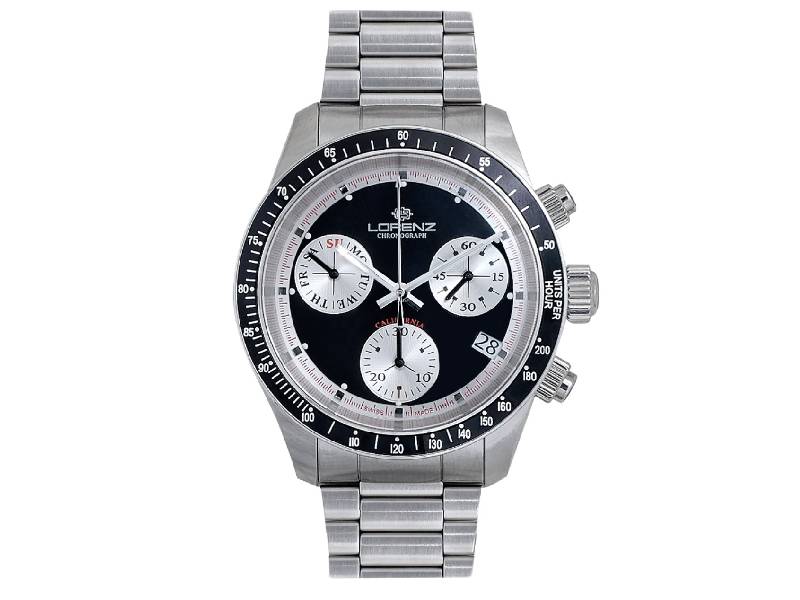 CHRONOGRAPH QUARTZ MEN'S WATCH STEEL/STEEL SWISS MADE CALIFORNIA LORENZ 090003AA