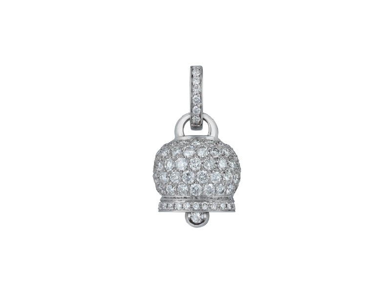 18KT WHITE GOLD CAMPANELLA CHARM WITH DIAMONDS CAMPANELLE CHANTECLER 19465/17706