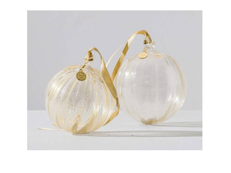 CRYSTAL WITH GOLD LEAF CHRISTMAS BALL SANTA VENINI 199.06