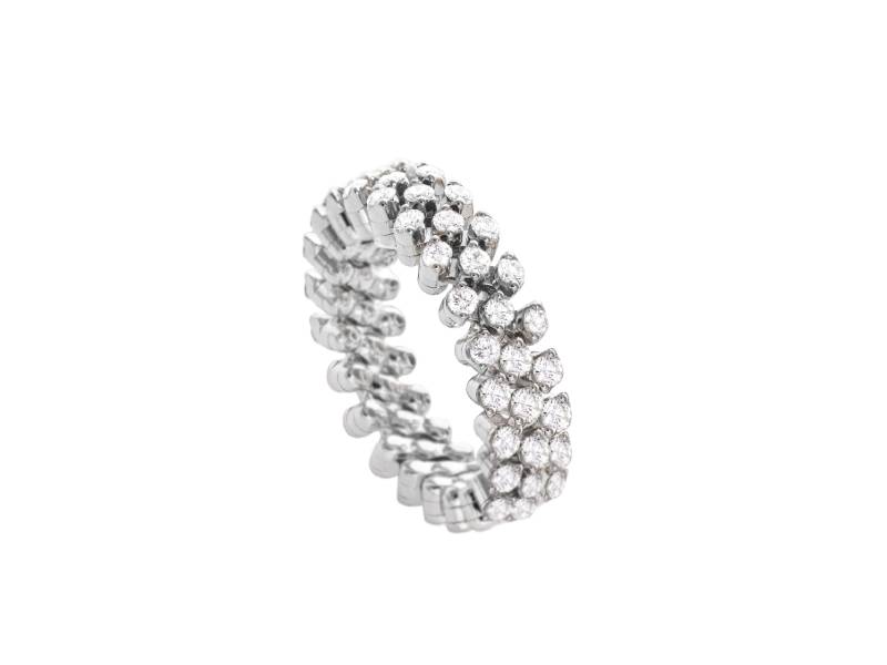 “BREVETTO” MULTISIZE RING WHITE GOLD AND DIAMONDS 3 ROWS SERAFINO CONSOLI RMS 3F2 WG WD