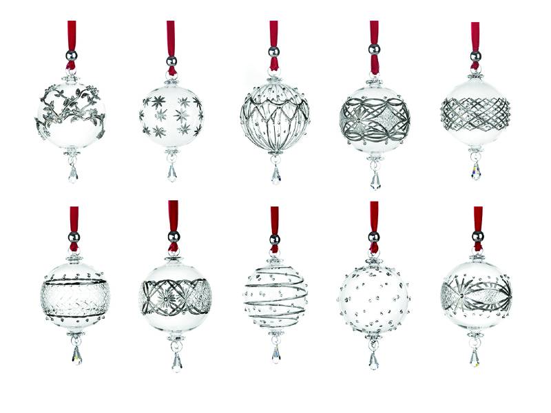 SET OF 10 CHRISTMAS BALLS IN BLOWN GLASS WITH  SILVER DECORATION DOGALE 51.11.0130