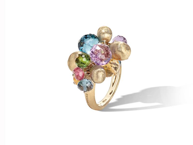 YELLOW GOLD AND GEMSTONE RING AFRICA MARCO BICEGO AB603-MIX02