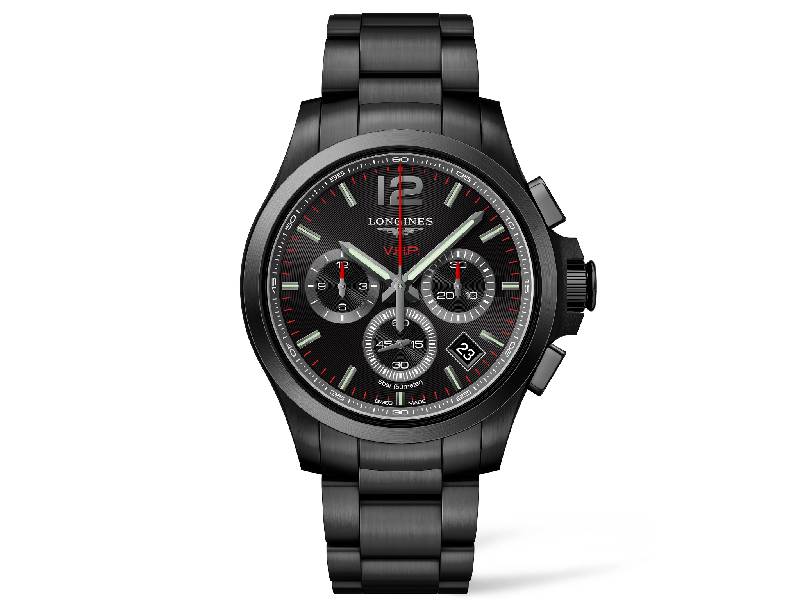 CHRONOGRAPH QUARTZ MEN'S WATCH STEEL BLACK-PVD/STEEL BLACK-PVD CONQUEST V.H.P. LONGINES L3.717.2.56.6