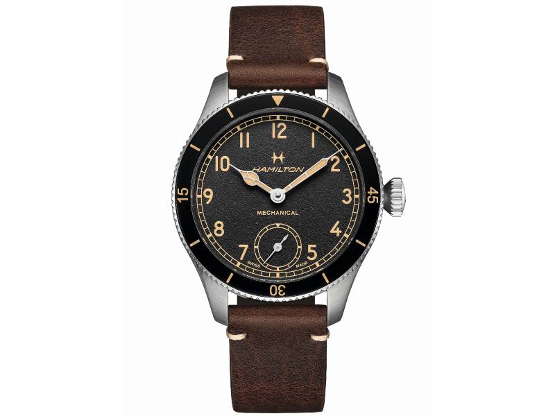 OROLOGIO UOMO MECCANICO ACCIAIO/PELLE KHAKI AVIATION PILOT PIONEER HAMILTON H76719530