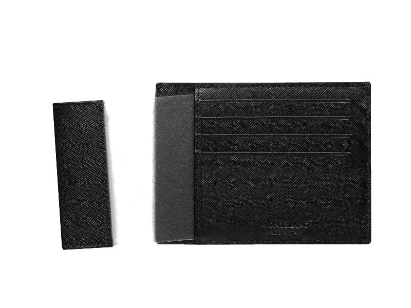 CUSTODIA TASCABILE 4 SCOMPARTI NERO CON PORTADOCUMENTI SARTORIAL MONTBLANC 116340