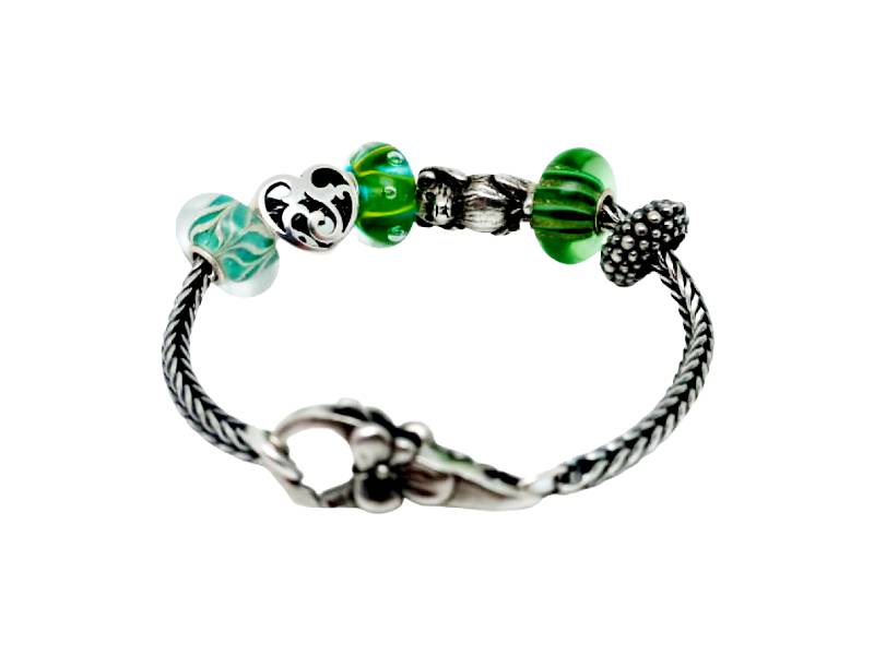 GREEN BRACELET TROLLBEADS