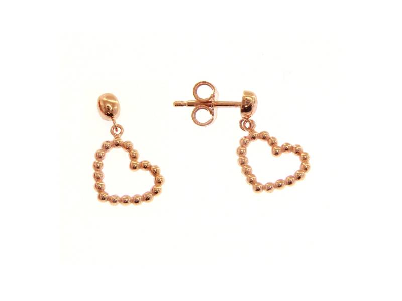 18KT ROSE GOLD HEART EARRINGS 210385