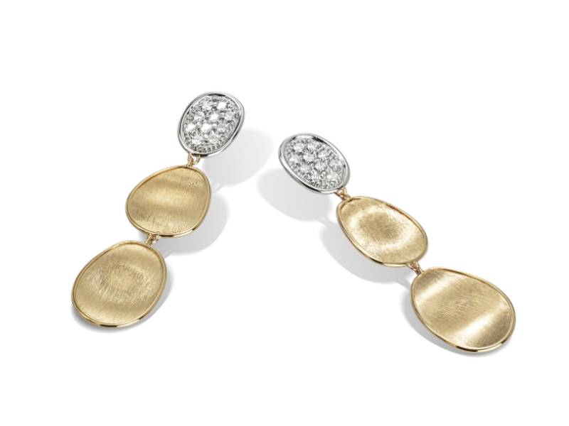 TRIPLE DROP EARRINGS WITH DIAMONDS LUNARIA MARCO BICEGO OB1465 B