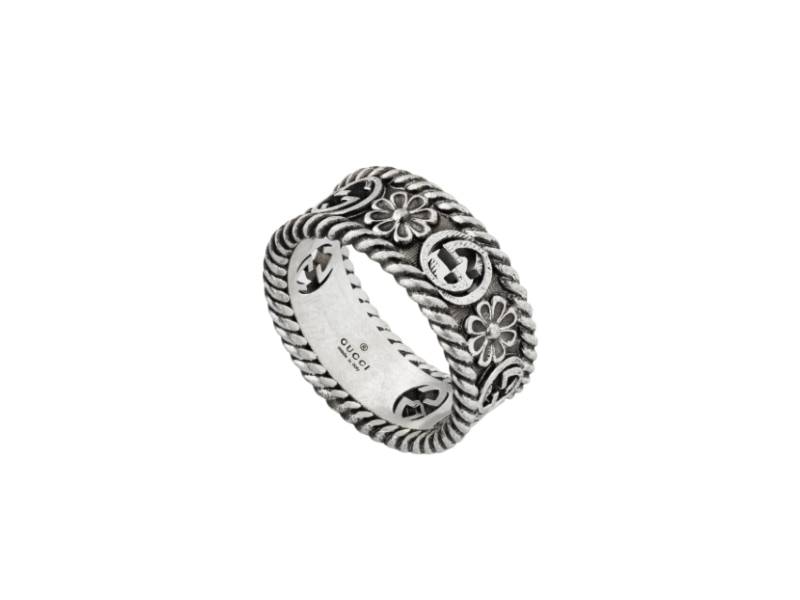 ANELLO IN ARGENTO GG PICCOLO INTERLOCKING GUCCI YBC5772630010