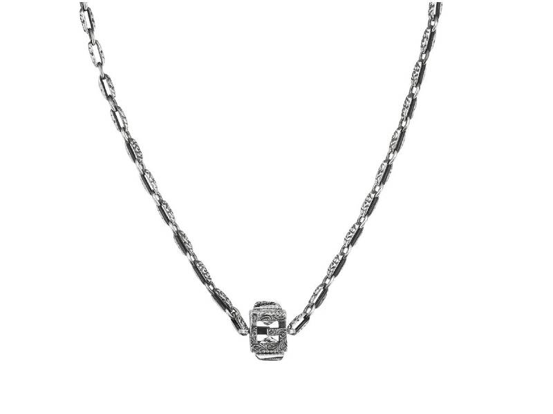 SILVER AND CRISTAL NECKLACE GUCCI G-CUBE YBB55092600100U