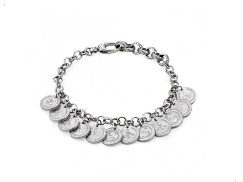 BRACCIALE ARGENTO CON 18 CHARMS COIN GUCCI YBA4334800010