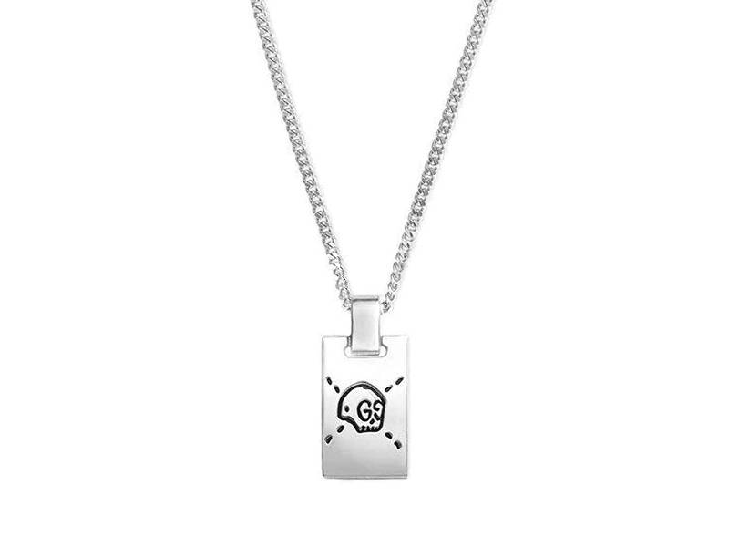 COLLANA GUCCI IN ARGENTO PIASTRA GHOST YBB45531500100U