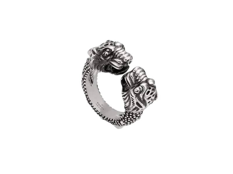 SILVER TIGER HEAD RING VINTAGE TIGER GUCCI YBC4985310010