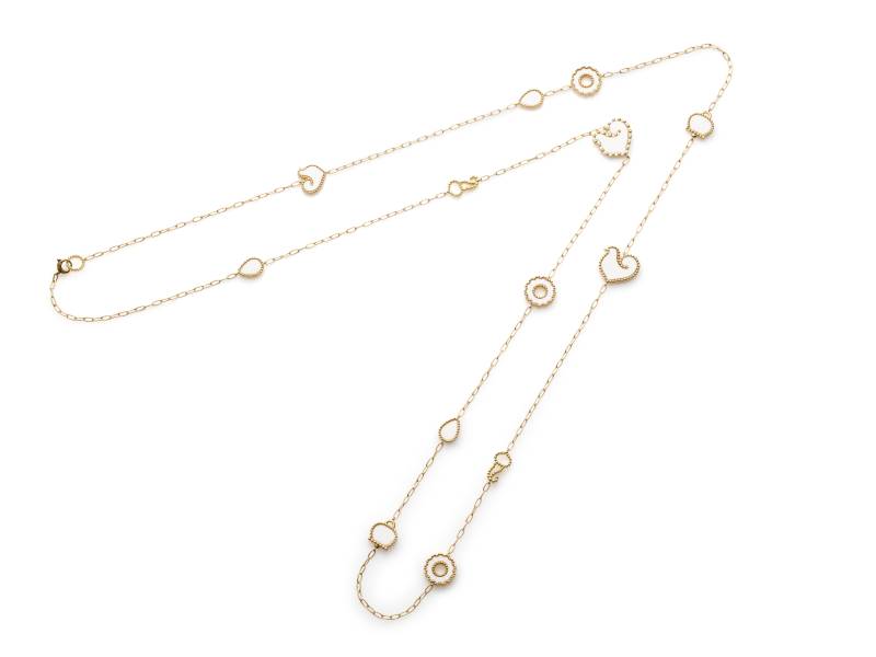 YELLOW GOLD LONG NECKLACE WITH KOGOLONG AND DIAMONDS  ANIMA 70 CHANTECLER 37021