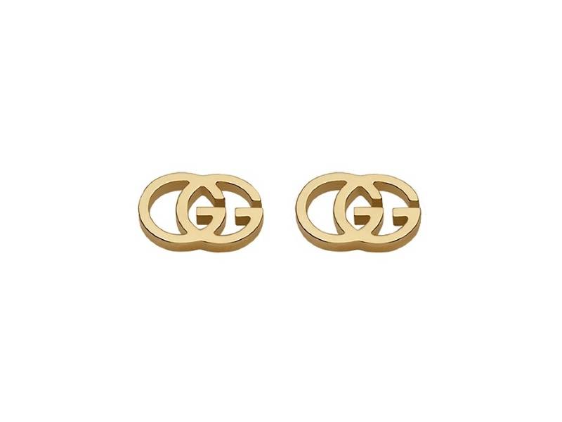 18KT YELLOW GOLD STUD EARRINGS GG RUNNING GUCCI YBD094074002