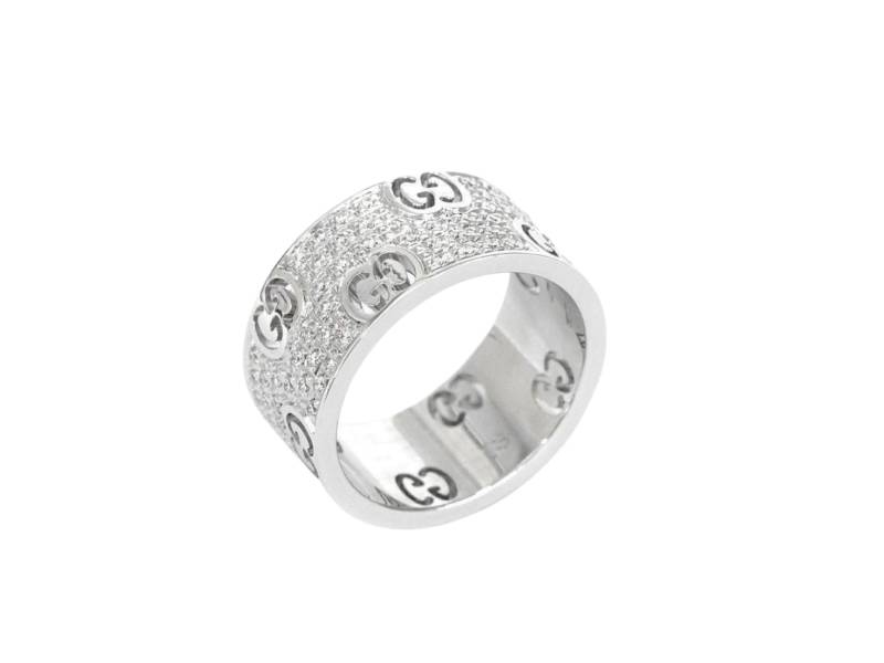 18KT WHITE GOLD WITH DIAMONDS RING ICON STARDUST GUCCI 163044J85409066