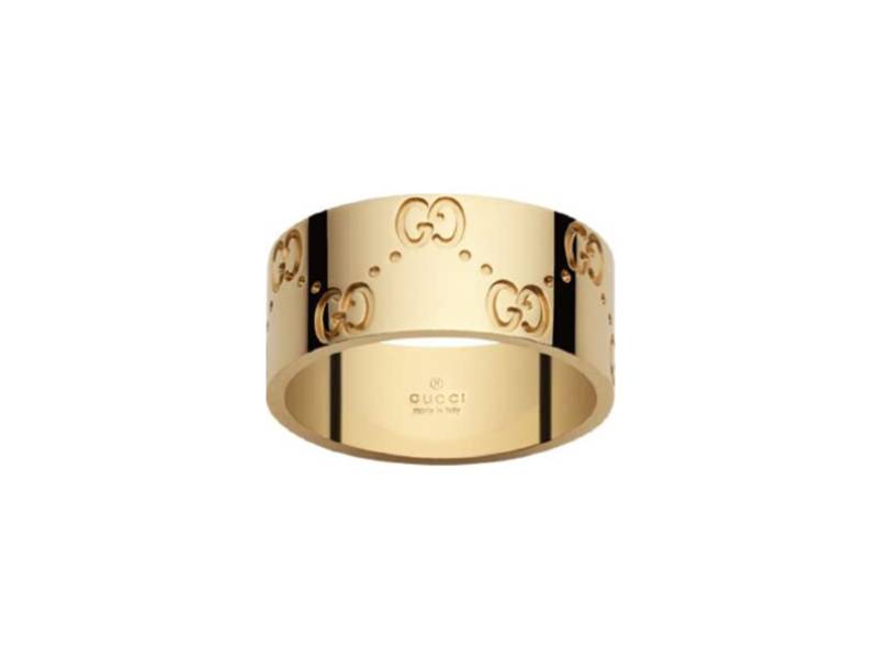 18KT YELLOW GOLD MEDIUM BAND RING ICON GUCCI YBC073238001