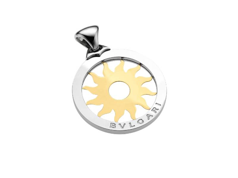 STAINLESS STEEL AND 18KT YELLOW GOLD SUN PENDANT TONDO BULGARI CN024804-309278