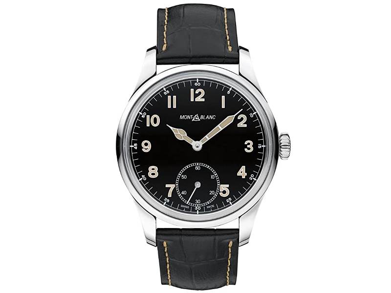 MECHANICAL STEEL/LEATHER MEN'S WATCH MONTBLANC 1858 COLLECTION MONTBLANC 113860