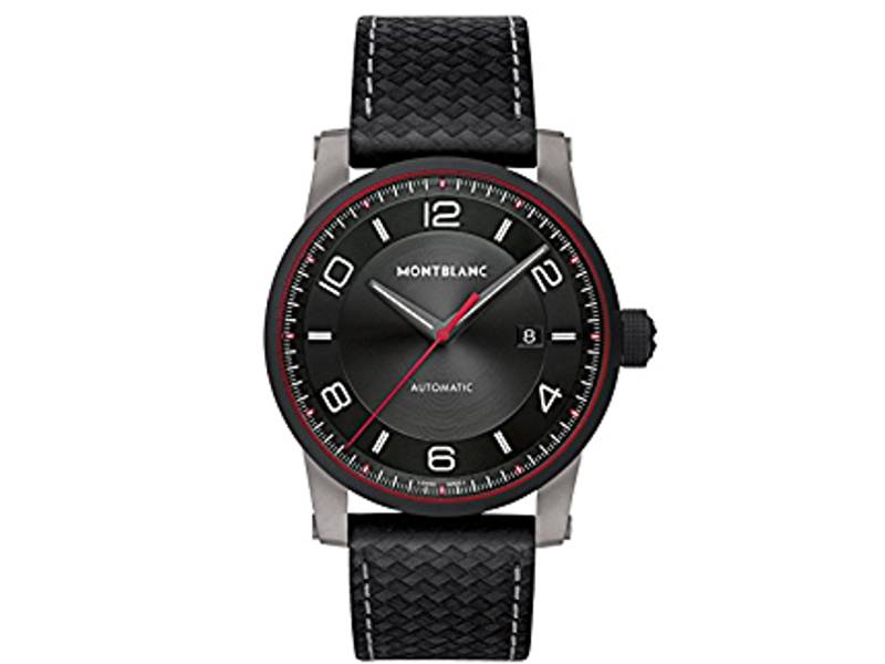 AUTOMATIC MEN'S WATCH STEEL/EXTREME LEATHER WITH BLACK DLC BEZEL TIMEWALKER MONTBLANC 115079