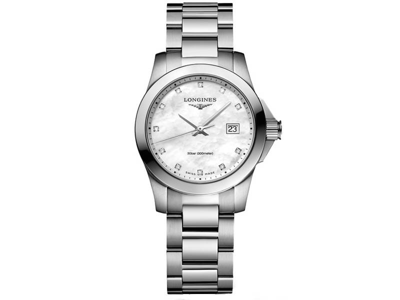 OROLOGIO DONNA ACCIAIO QUARZO LONGINES CONQUEST L3.376.4.87.6