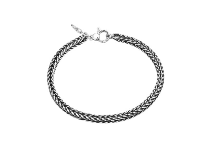 MEN'S SILVER BRACELET SQUARE BRAIDED GIOVANNI RASPINI 11343L