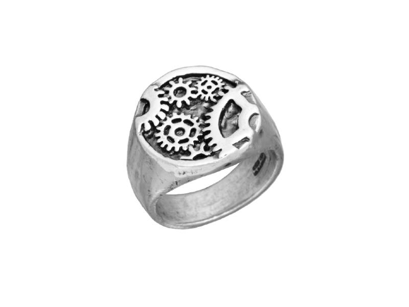 SILVER RING GEARS MAN GIOVANNI RASPINI 11328