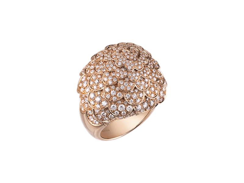 ANELLO IN ORO ROSA E PAVE' DI DIAMANTI PAILLETTES CHANTECLER 41597