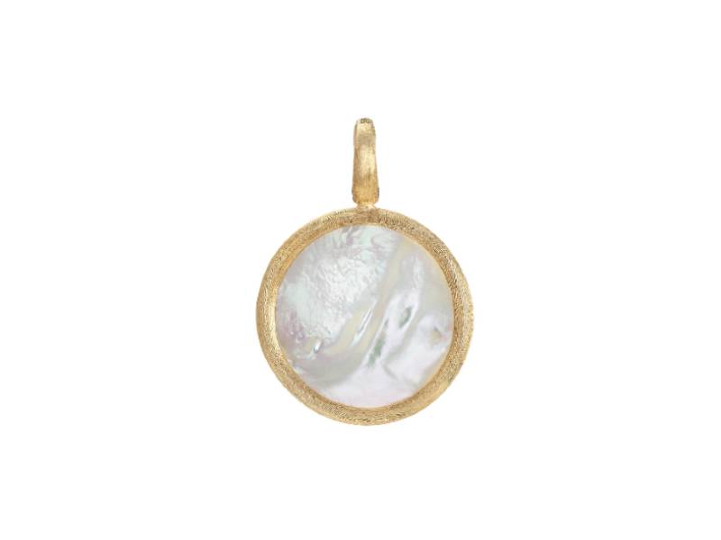 MEDIUM 18KT YELLOW GOLD STACKABLE PENDANT WITH MOTHER OF PEARL JAIPUR COLOUR MARCO BICEGO PB2 MPW Y