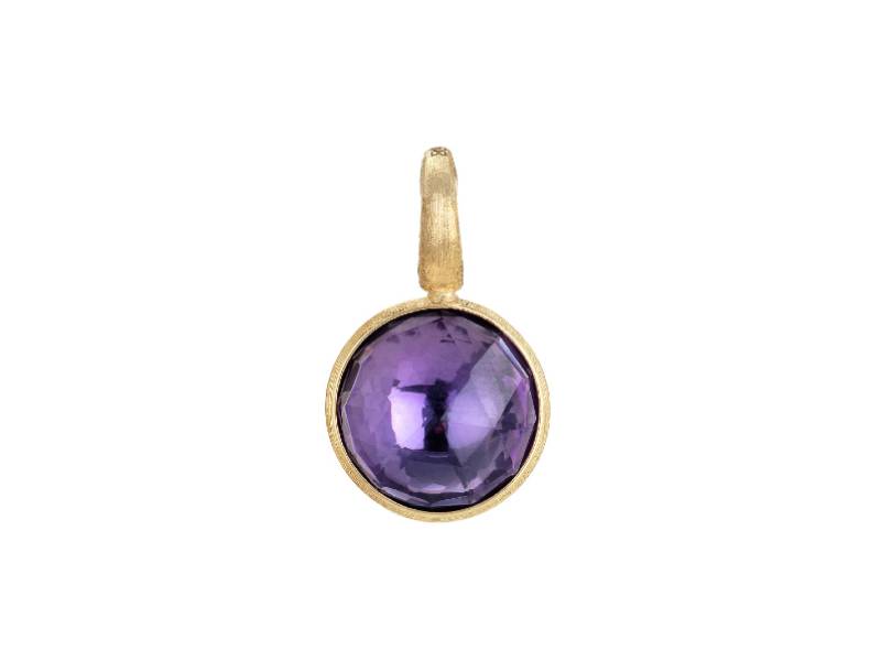 18KT YELLOW GOLD SMALL STACKABLE PENDANT WITH AMETHYST  JAIPUR COLOUR MARCO BICEGO PB1 AT01 Y