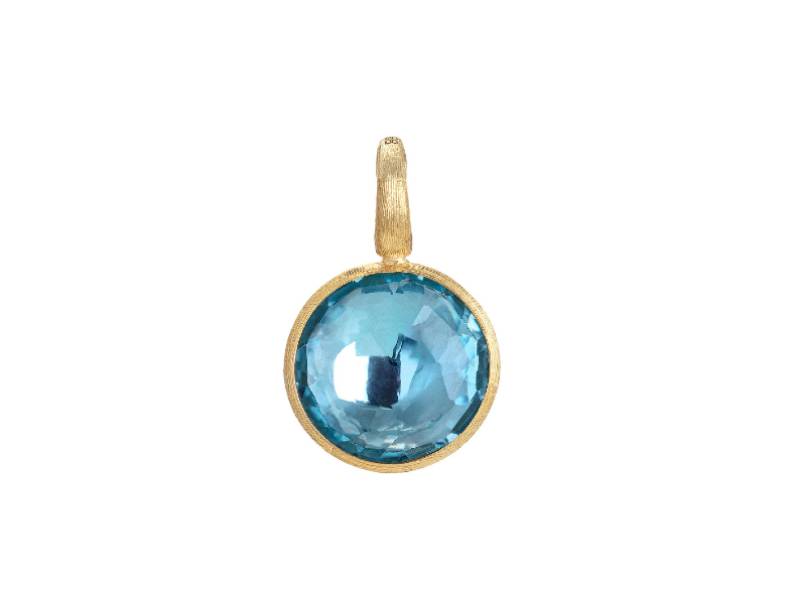 18KT YELLOW GOLD SMALL STACKABLE PENDANT WITH SKY-BLU TOPAZ JAIPUR COLOUR MARCO BICEGO PB1 TP01 Y