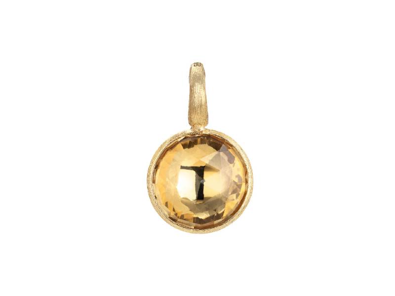 18KT YELLOW GOLD SMALL STACKABLE PENDANT WITH CITRINE QUARTZ JAIPUR COLOUR MARCO BICEGO PB1 QG01 Y