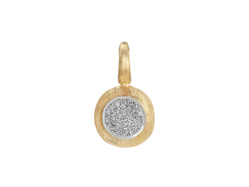 18KT YELLOW GOLD SMALL STACKABLE PENDANT WITH DIAMOND PAVE' JAIPUR MARCO BICEGO PB1 B YW