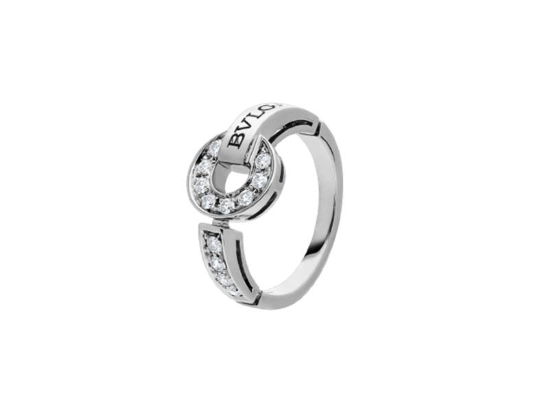 18KT WHITE GOLD RING WITH DIAMOND PAVE' BVLGARI BVLGARI BULGARI AN854619