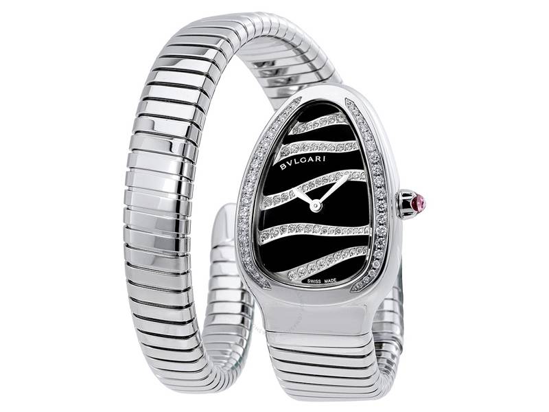 OROLOGIO DONNA QUARZO ACCIAIO E DIAMANTI SERPENTI TUBOGAS BULGARI 102439